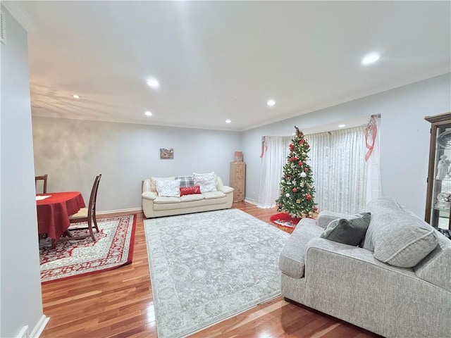 living room featuring hardwood / wood-style floors