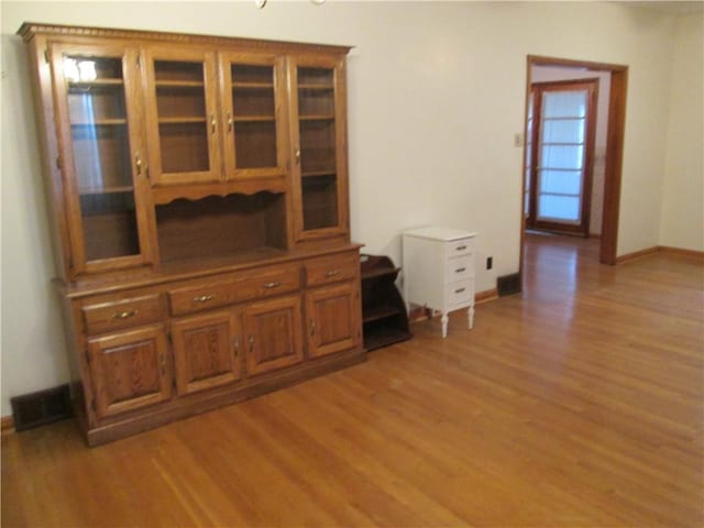 interior space with light hardwood / wood-style flooring