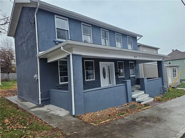 front facade with covered porch