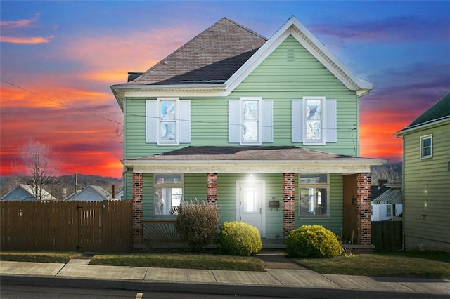 view of front of property with covered porch