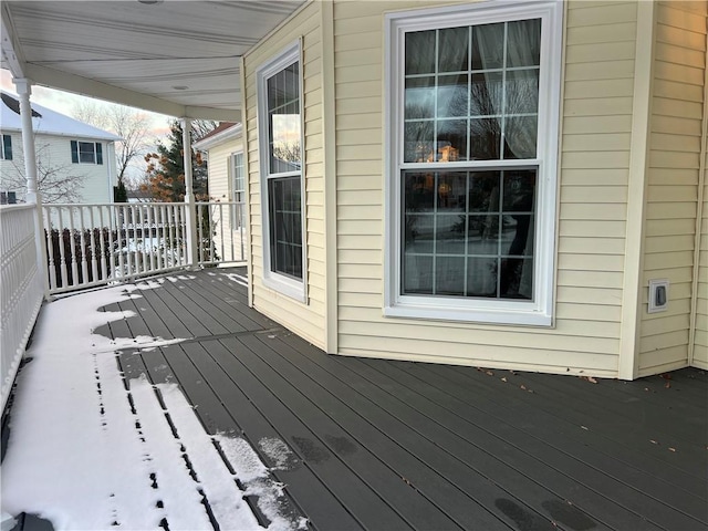 deck with a porch