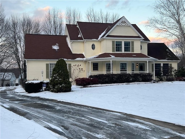 view of front of house with covered porch