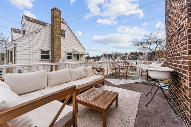 view of patio / terrace featuring an outdoor living space