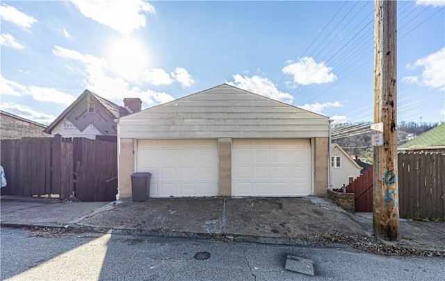 view of garage