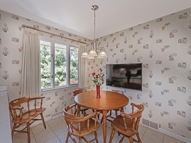 view of tiled dining space