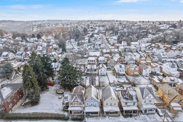 view of snowy aerial view