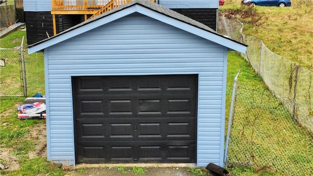 view of garage