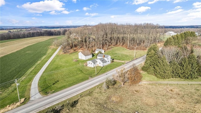 drone / aerial view featuring a rural view