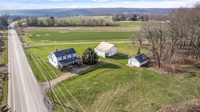 bird's eye view with a rural view