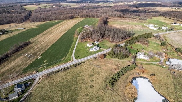 bird's eye view featuring a rural view