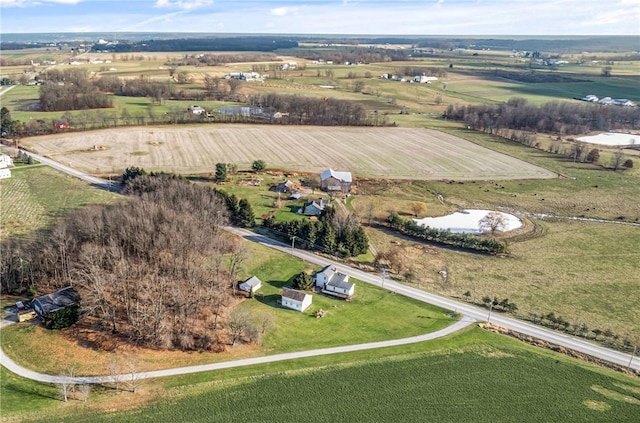 bird's eye view with a rural view