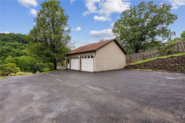 view of garage