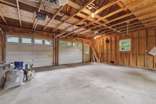 garage featuring a garage door opener