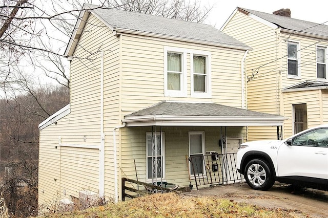 view of front of home featuring covered porch