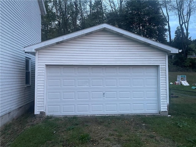 view of garage