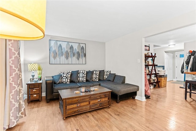 living room featuring light hardwood / wood-style flooring