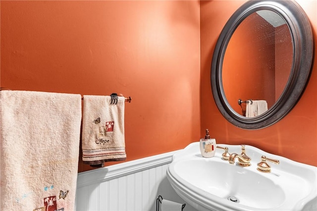 bathroom featuring sink and radiator heating unit