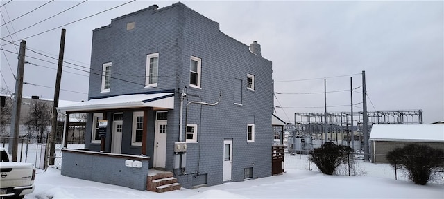 view of snowy exterior