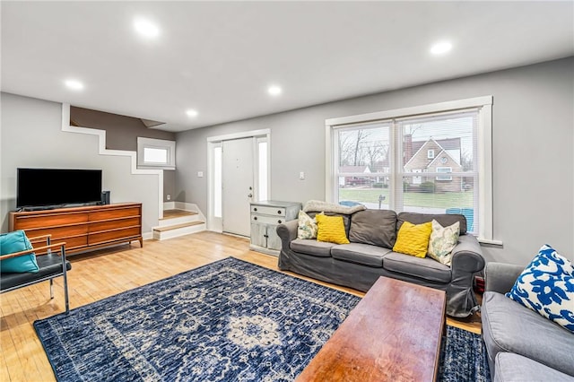 living room featuring hardwood / wood-style floors