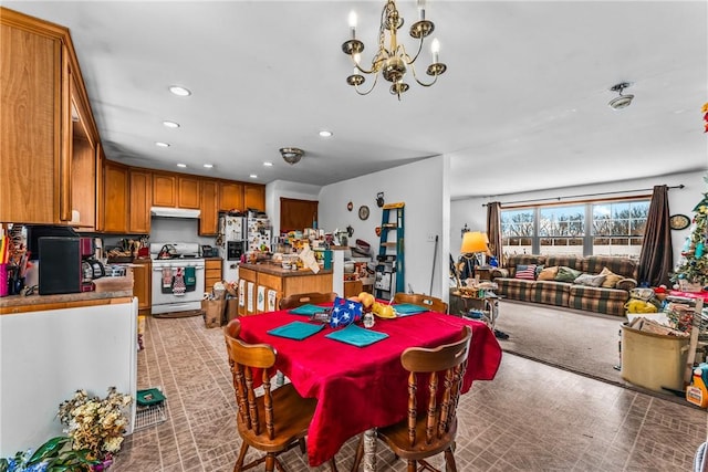 dining room featuring a chandelier