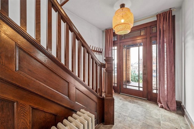 foyer with radiator