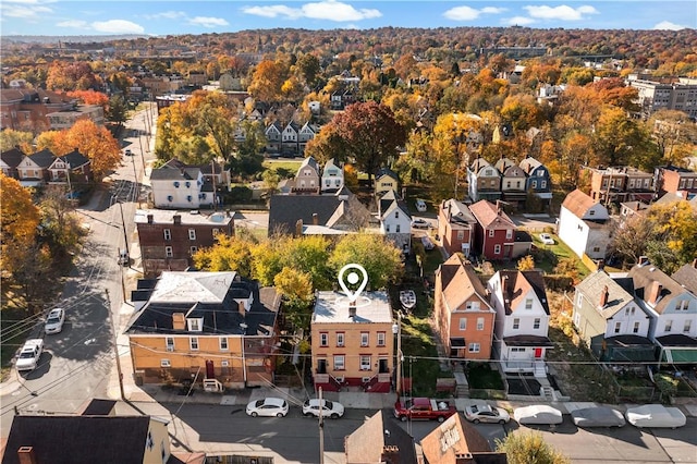 aerial view with a residential view