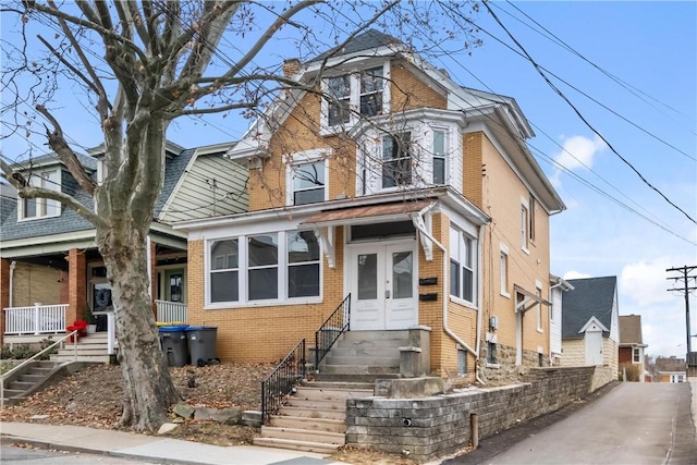 view of front of property featuring french doors