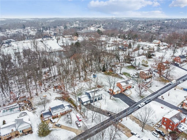 view of snowy aerial view