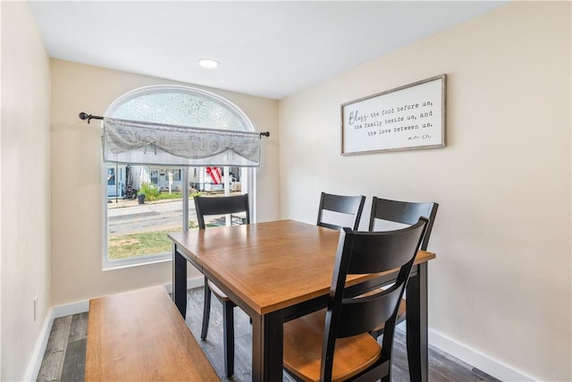 dining area featuring hardwood / wood-style floors