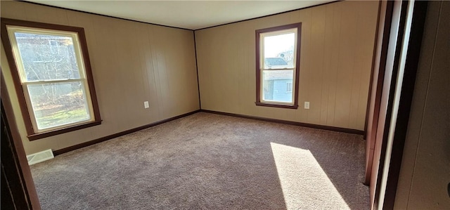 spare room with carpet floors