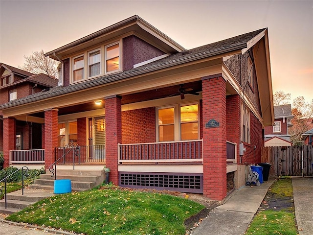 view of front of house with covered porch