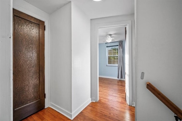 hallway featuring light hardwood / wood-style flooring