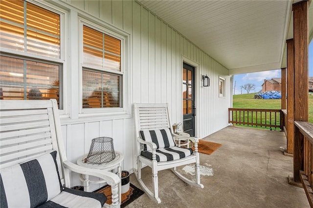 view of patio featuring covered porch