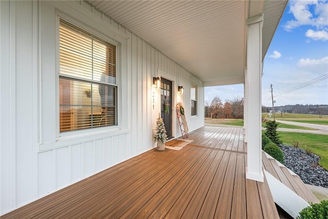 wooden deck with a porch