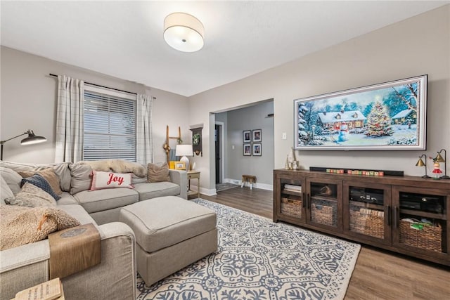 living room featuring hardwood / wood-style floors