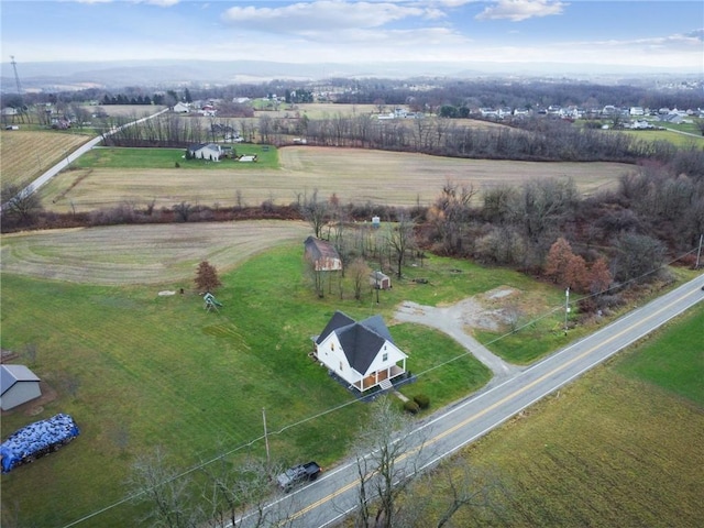 bird's eye view with a rural view