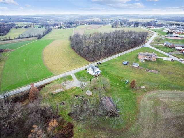 bird's eye view with a rural view