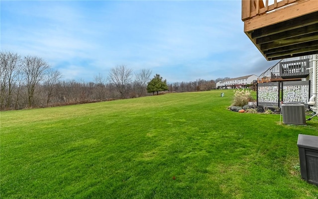 view of yard with central AC