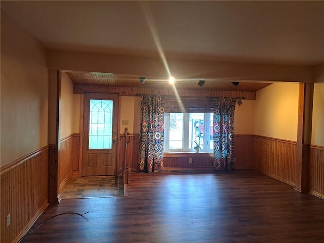 interior space featuring dark hardwood / wood-style flooring