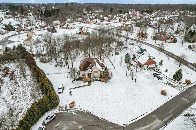 view of snowy aerial view