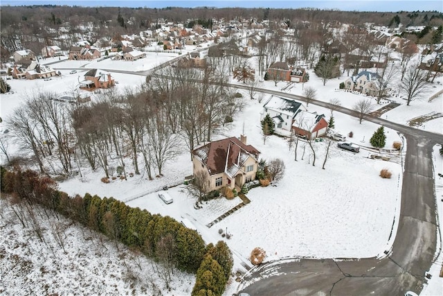 view of snowy aerial view