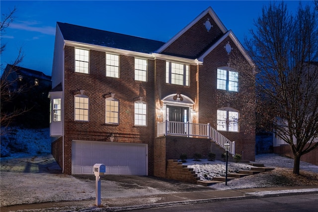 view of front facade with a garage