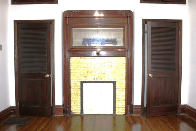 interior space featuring dark hardwood / wood-style flooring