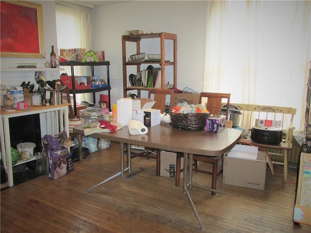 office featuring hardwood / wood-style floors