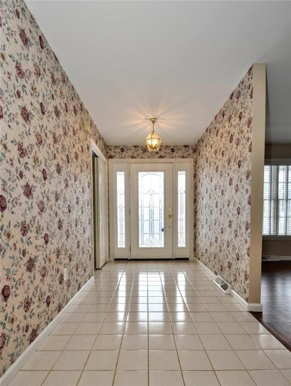 view of tiled foyer