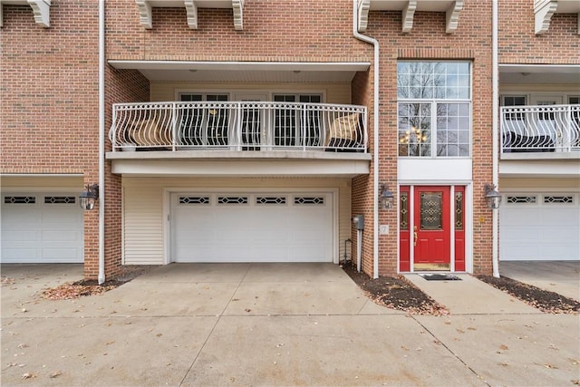 exterior space featuring a garage