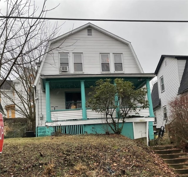 view of front of house featuring covered porch