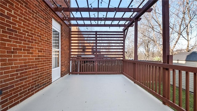 balcony with a pergola