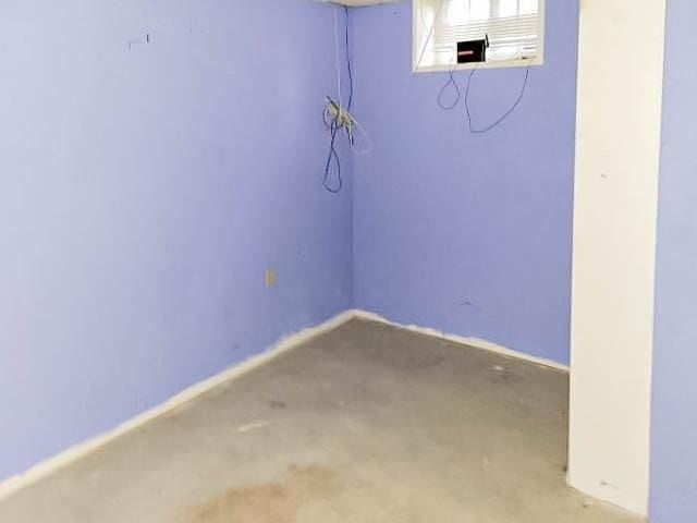 basement with carpet flooring