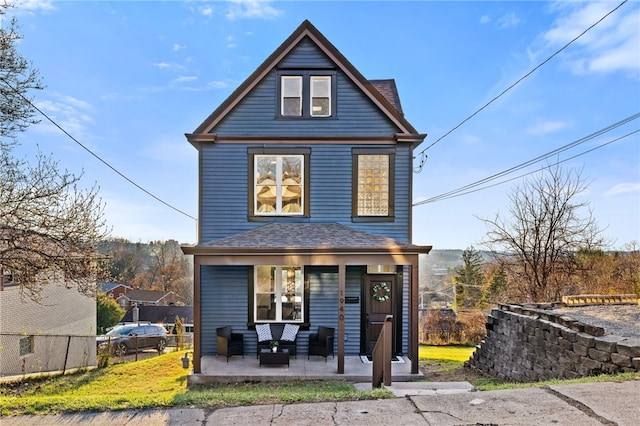 1940 Warriors Rd, Banksville/Westwood, PA 15205 - rear view of house featuring a porch and roof with shingles